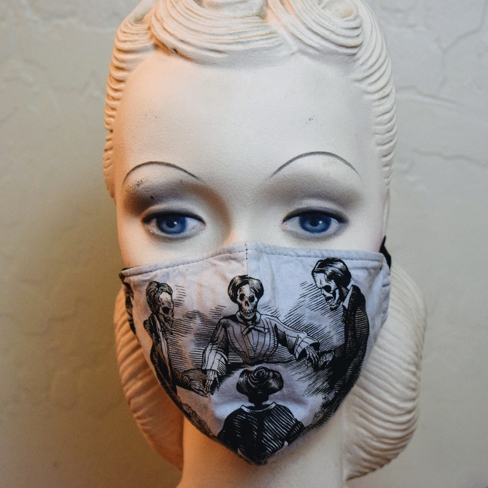 Skeleton seance reusable cotton face mask